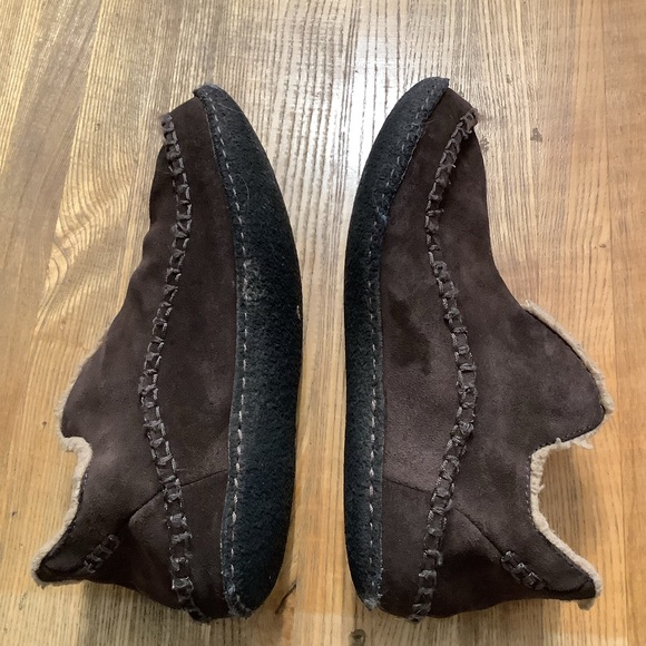 Sorel Manawan Moccasins Suede Slippers Men's Size 9 Brown NM1466-287 Faux Fur - Picture 3 of 6